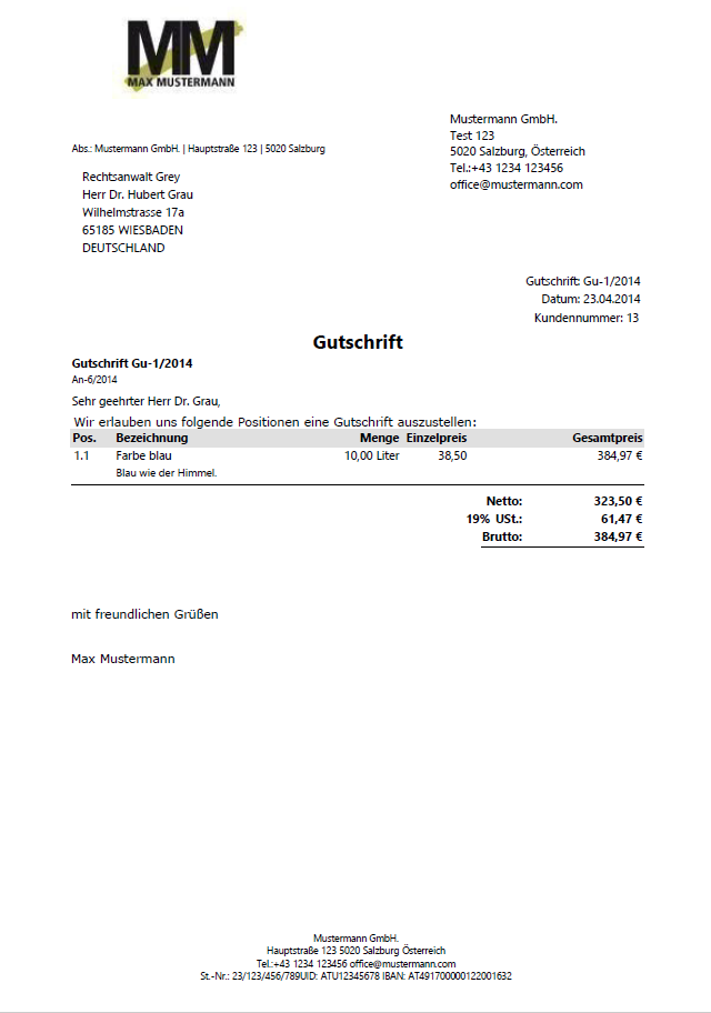Gutschrift