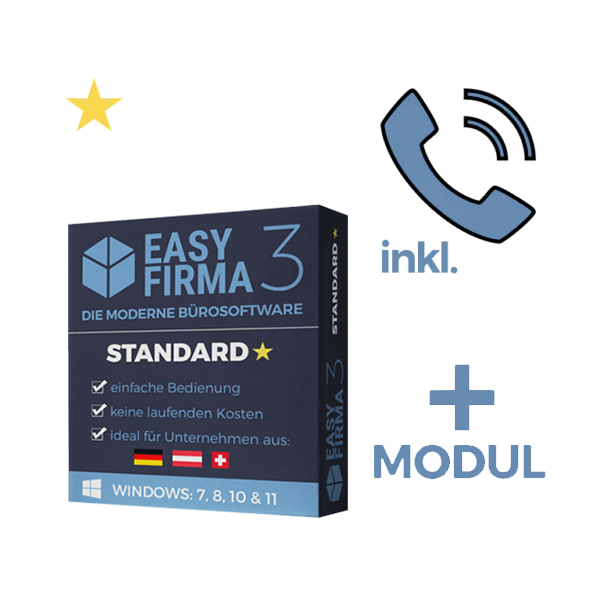 EasyFirma 3 plus Zusatzmodul Plus und 1 Jahr Support