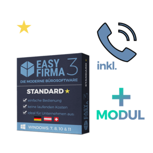 EasyFirma 3 Standard inklusive Telefonsupport und Zusatzmodul Plus