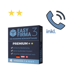 EasyFirma 3 Premium inklusive 1 Jahr Telefon Support