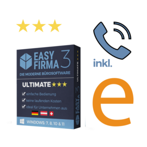 EasyFirma 3 Ulitmate + Zusatzmodul E-Rechnung + 1 Jahr Support Vertrag + Zusatzmodul Plus
