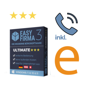 EasyFirma 3 Ultimate + Zusatzmodul E-Rechnung + 1 Jahr Support Vertrag