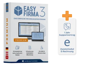 EasyFirma 3 Premium + Zusatzmodul E-Rechnung und Supportvertrag