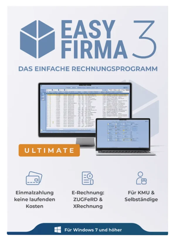 E-Rechnungssoftware EasyFirma 3 Ultimate Frontansicht