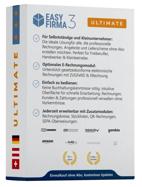 EasyFirma 3 Ultimate Rückseite Softwarebox