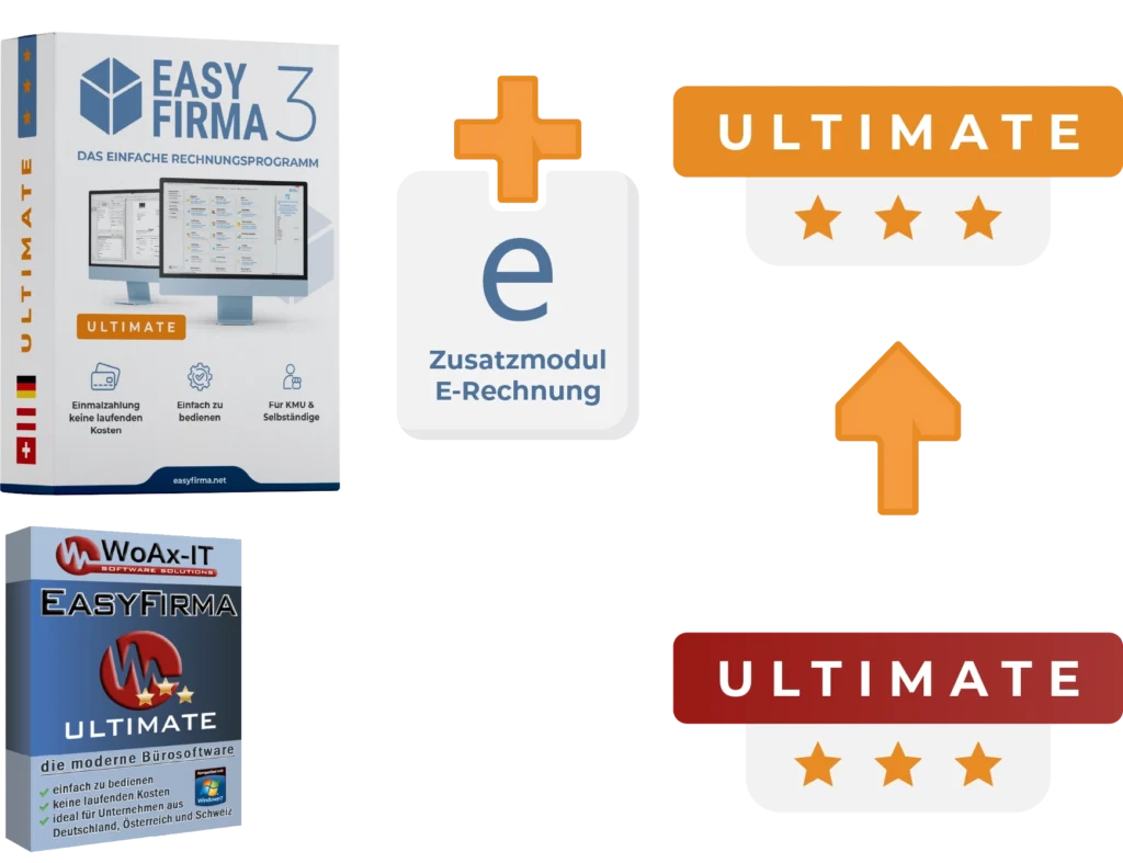 Upgrade EasyFirma 1 auf EasyFirma 3 (Zusatzmodul E-Rechnung optional)