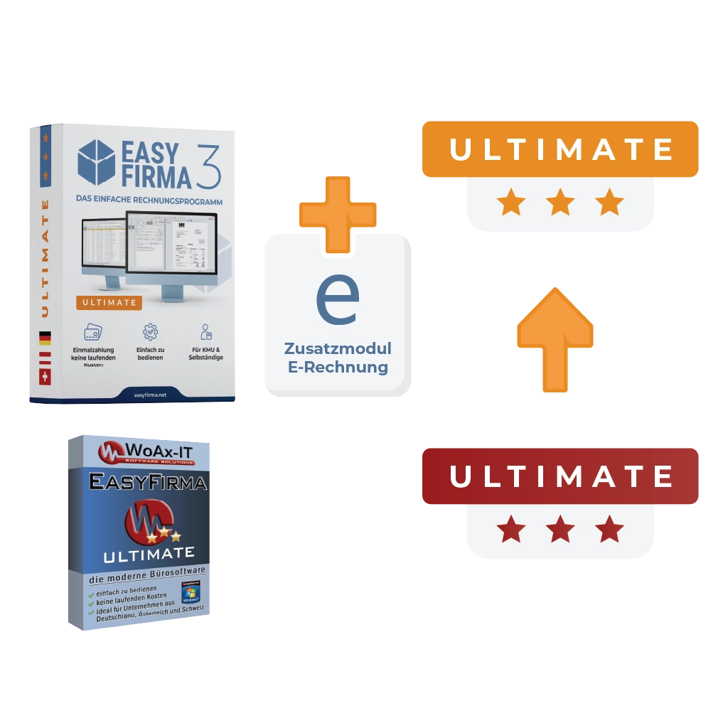 Upgrade EasyFirma 1 auf EasyFirma 3 (Zusatzmodul E-Rechnung optional)