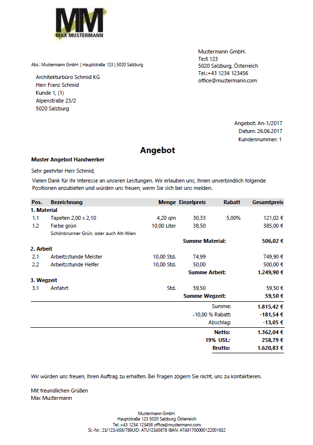 Angebot Schreiben Leicht Gemacht Mit EasyFirma
