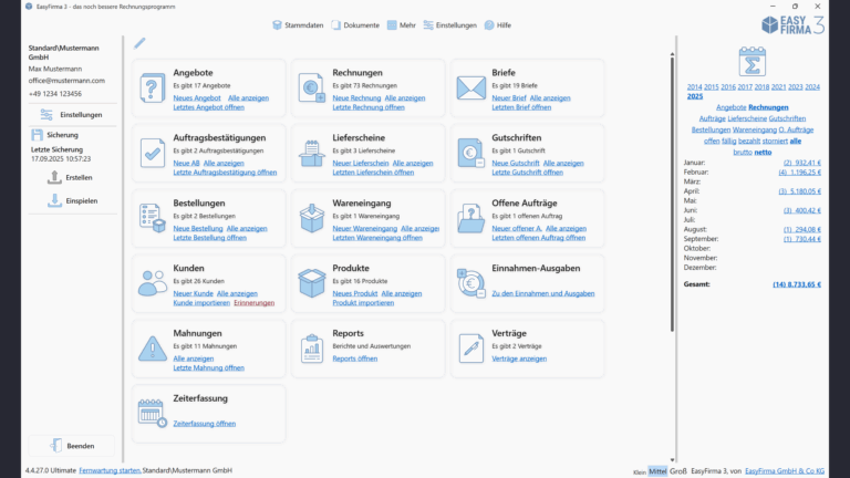 Neues Design EasyFirma