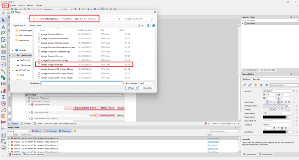 QR-Code für Rechnung kopieren