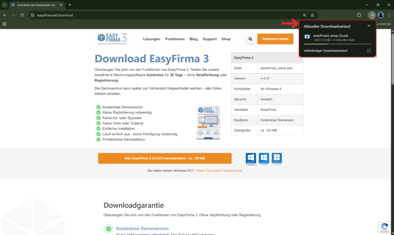 Downloadverlauf öffnen