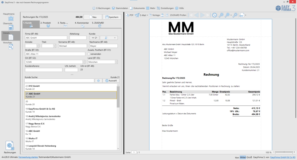 Software zur E-Rechnungserstellung