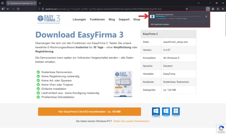 Downloadverlauf öffnen