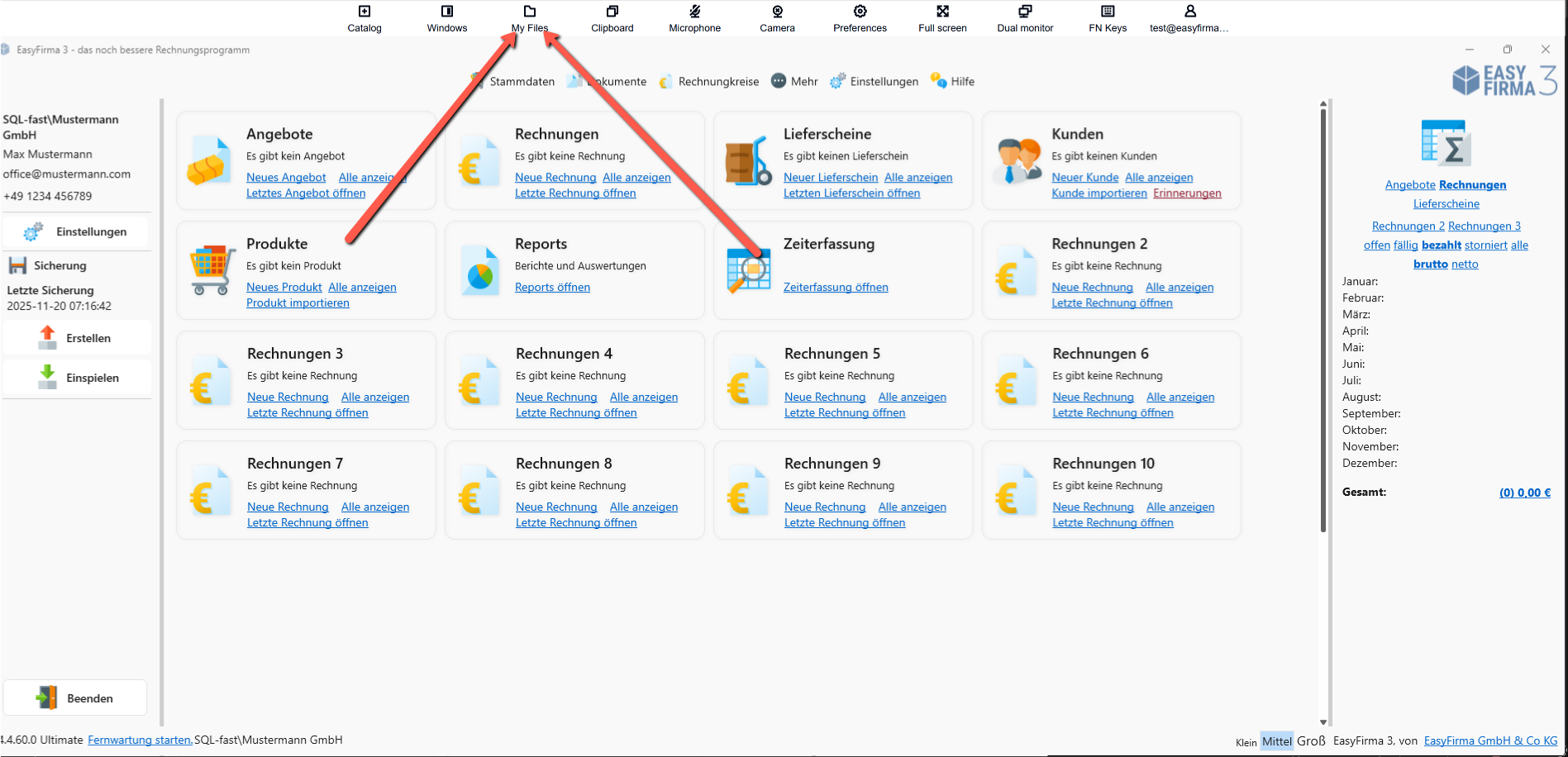 Online Version verbinden - EasyFirma
